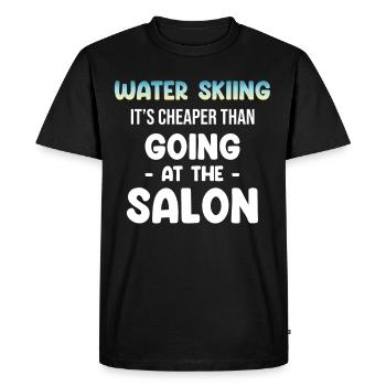 Water skiing is cheaper than wakeboarding in the salon too - Men's Premium Organic T-Shirt - black - Front - Nico (187cm)