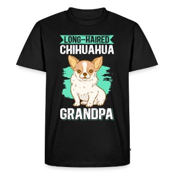 Long Haired Chihuahua Grandpa Dog Owner Gift - Men's Premium Organic T-Shirt - black - Front - Nico (187cm)