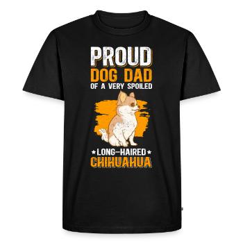 Long Haired Chihuahua Dad Dog Owner Gift - Men's Premium Organic T-Shirt - black - Front - Nico (187cm)