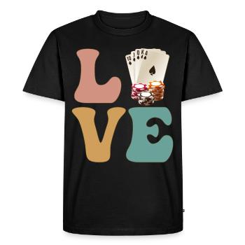 Joueurs de poker Joueurs de casino - T-shirt Premium bio Homme - noir - Devant - Nico (187cm)