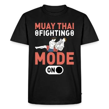 Mode de combat Muay Thai activé - T-shirt Premium bio Homme - noir - Devant - Nico (187cm)