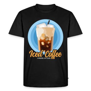 Iced Coffee Iced Coffee Coffee Lover Gift - Men's Premium Organic T-Shirt - black - Front - Nico (187cm)