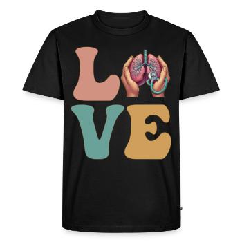Inhalothérapeute Thérapie respiratoire RT - T-shirt Premium bio Homme - noir - Devant - Nico (187cm)
