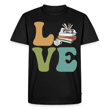 Lecteurs Rat de bibliothèque Rat de bibliothèque Rat de bibliothèque - T-shirt Premium bio Homme - noir - Devant - Nico (187cm)