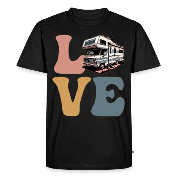 Camping-car Camping-car Camping-car Vacances en camping Wohnmobi - T-shirt Premium bio Homme - noir - Devant - Nico (187cm)