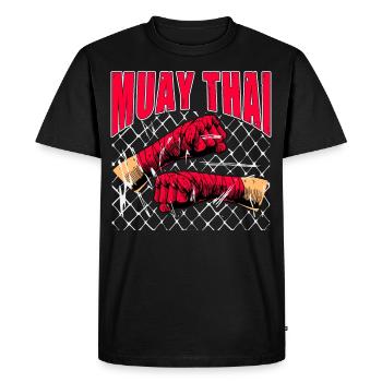 Muay Thaï - T-shirt Premium bio Homme - noir - Devant - Nico (187cm)