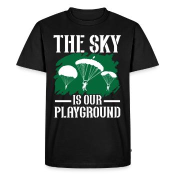 Paratroopers Skydiving Skydiving - Men's Premium Organic T-Shirt - black - Front - Nico (187cm)