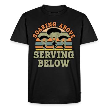 Paratroopers Skydiving Skydiving - Men's Premium Organic T-Shirt - black - Front - Nico (187cm)