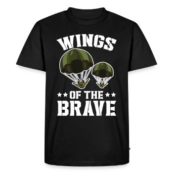 Paratroopers Skydiving Skydiving - Men's Premium Organic T-Shirt - black - Front - Nico (187cm)