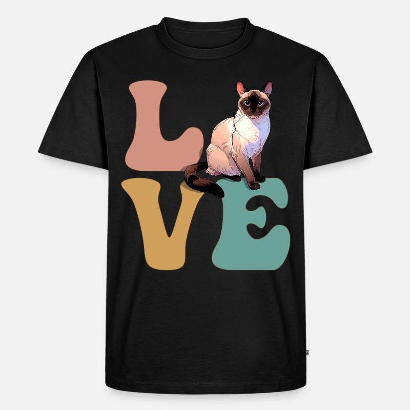 Siamkatze - Männer Premium Bio T-Shirt - Schwarz