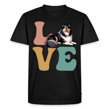 Shetland Sheepdogs Dog Lover - Men's Premium Organic T-Shirt - black - Front - Nico (187cm)