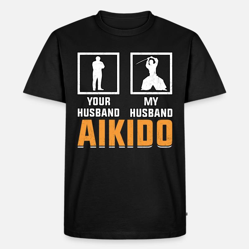 Aikido Ehemann - Männer Premium Bio T-Shirt - Schwarz