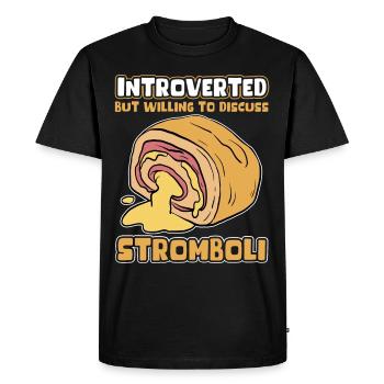 Stromboli Calzone Pizza Strombolis Cadeau - T-shirt Premium bio Homme - noir - Devant - Nico (187cm)