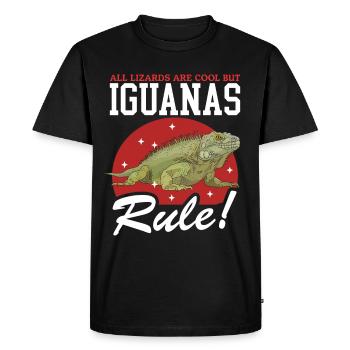 Iguane Reptile lézard iguanes cadeau - T-shirt Premium bio Homme - noir - Devant - Nico (187cm)