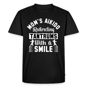 Mom's Aikido redirecting tantrums with a smile - Men's Premium Organic T-Shirt - black - Front - Nico (187cm)