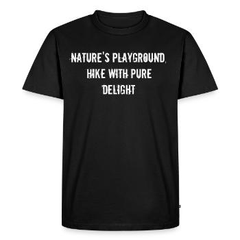 Randonnée - Terrain de jeu de la nature, randonnée avec pure - T-shirt Premium bio Homme - noir - Devant - Nico (187cm)