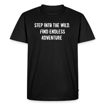 Randonnée - Entrez dans la nature, découvrez des paysages infinis - T-shirt Premium bio Homme - noir - Devant - Nico (187cm)