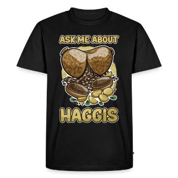 Haggis plat Cuisine écossaise cadeau - T-shirt Premium bio Homme - noir - Devant - Nico (187cm)