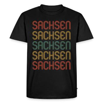 Saxon Saxon Saxony - T-shirt Premium bio Homme - noir - Devant - Nico (187cm)