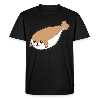 Sacabambaspis Poisson Meme Carlin Chien - T-shirt Premium bio Homme - noir - Devant - Nico (187cm)