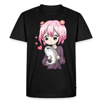 Sacabambaspis Fish Meme Kawaii Japanese Anime Mä - Men's Premium Organic T-Shirt - black - Front - Nico (187cm)