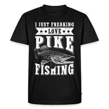 Pike Fishing Pike Fishing Fishing Angler Gift - Men's Premium Organic T-Shirt - black - Front - Nico (187cm)