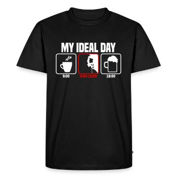My Perfect Day Climbing Climber - Men's Premium Organic T-Shirt - black - Front - Nico (187cm)