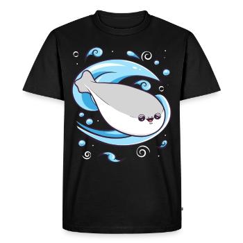 Sacabambaspis Fish Meme Water - Men's Premium Organic T-Shirt - black - Front - Nico (187cm)