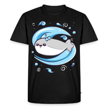 Sacabambaspis Fish Meme Water - Men's Premium Organic T-Shirt - black - Front - Nico (187cm)