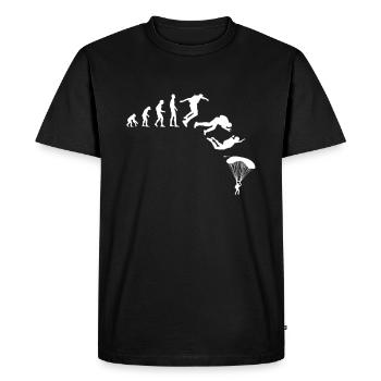 Parachute Evolution Glide Skydiving - Men's Premium Organic T-Shirt - black - Front - Nico (187cm)