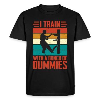 I train with a bunch of dummies Wing Chun - Men's Premium Organic T-Shirt - black - Front - Nico (187cm)