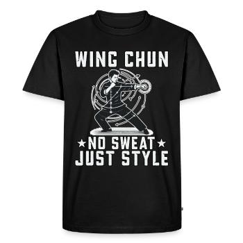 Wing Chun no sweat just style - Men's Premium Organic T-Shirt - black - Front - Nico (187cm)