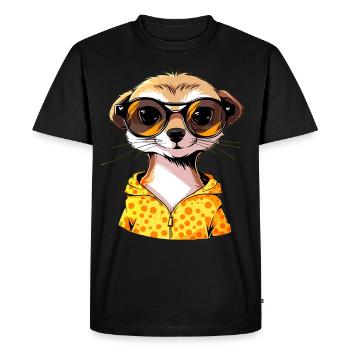 Suricate avec lunettes de soleil Suricate - T-shirt Premium bio Homme - noir - Devant - Nico (187cm)