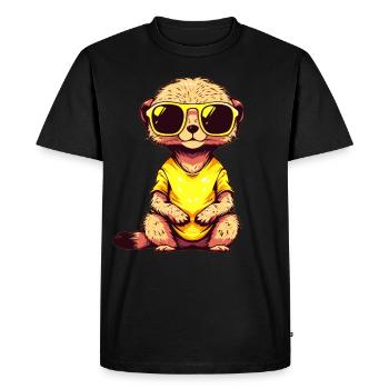 Suricate avec lunettes de soleil Suricate - T-shirt Premium bio Homme - noir - Devant - Nico (187cm)