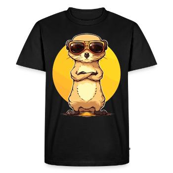 Suricate avec lunettes de soleil Suricate - T-shirt Premium bio Homme - noir - Devant - Nico (187cm)