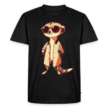 Suricate avec lunettes de soleil Suricate - T-shirt Premium bio Homme - noir - Devant - Nico (187cm)