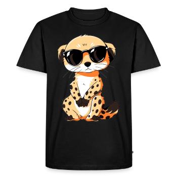 Suricate avec lunettes de soleil Suricate - T-shirt Premium bio Homme - noir - Devant - Nico (187cm)