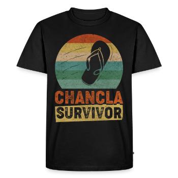 Chancla Survivor Rétro La Chancla Mexique - T-shirt Premium bio Homme - noir - Devant - Nico (187cm)