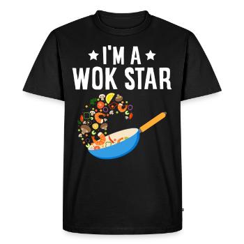 Nourriture chinoise frite - T-shirt Premium bio Homme - noir - Devant - Nico (187cm)