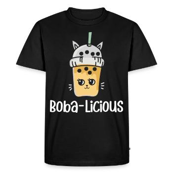 Bubble tea milk tea - Men's Premium Organic T-Shirt - black - Front - Nico (187cm)