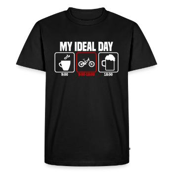 Ma journée parfaite en VTT - T-shirt Premium bio Homme - noir - Devant - Nico (187cm)