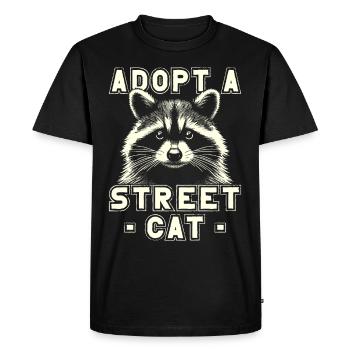 Raton laveur, Adoptez un chat des rues, raton laveur drôle - T-shirt Premium bio Homme - noir - Devant - Nico (187cm)