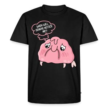 Drôle de poisson-mouche créature marine - T-shirt Premium bio Homme - noir - Devant - Nico (187cm)