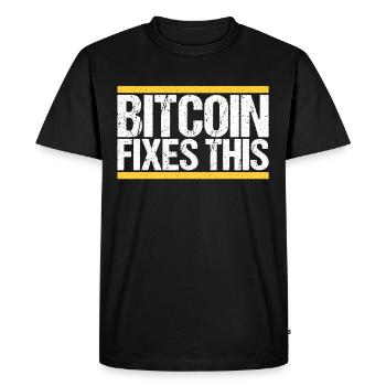 Bitcoin résout ce problème - T-shirt Premium bio Homme - noir - Devant - Nico (187cm)