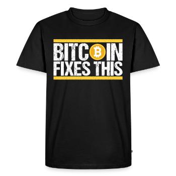 Bitcoin résout ce problème - T-shirt Premium bio Homme - noir - Devant - Nico (187cm)