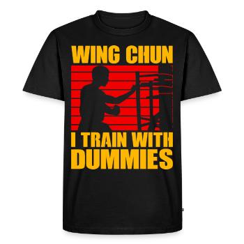 Wing Chun I train with Dummies - Men's Premium Organic T-Shirt - black - Front - Nico (187cm)