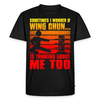 Sometimes I wonder if Wing Chun is thinking about - Men's Premium Organic T-Shirt - black - Front - Nico (187cm)