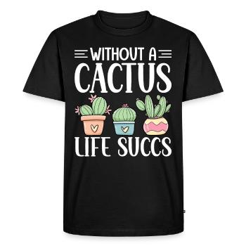 Funny Succulent - Men's Premium Organic T-Shirt - black - Front - Nico (187cm)