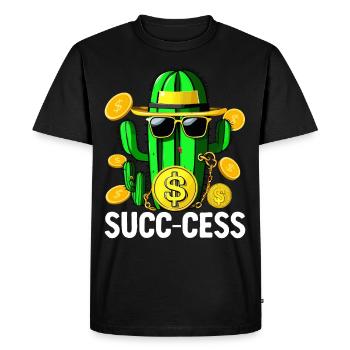Funny Succulent Cactus - Men's Premium Organic T-Shirt - black - Front - Nico (187cm)