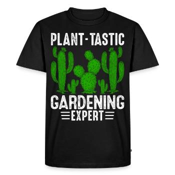 Funny Succulent Cactus - Men's Premium Organic T-Shirt - black - Front - Nico (187cm)